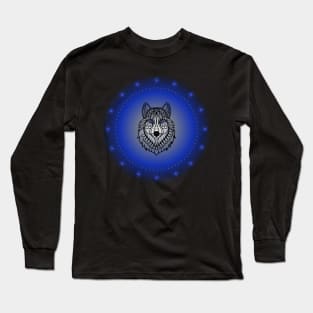 Wolf's Wisdom, Spirit Animal. Totem, Meditative. Long Sleeve T-Shirt